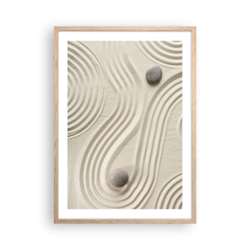 Plakat i ramme af lyst egetræ - Et strejf af varme - 50x70 cm