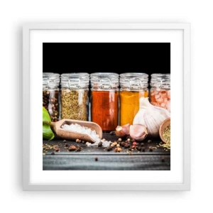 Plakat i hvid ramme - For at livet kan smages - 40x40 cm