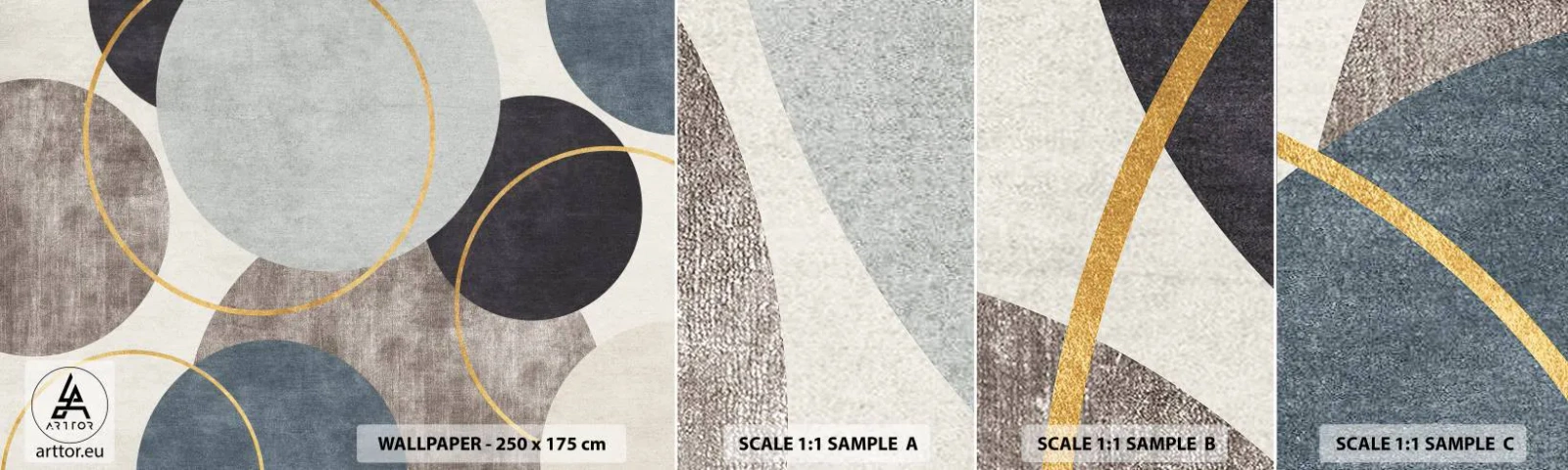 Prøve Fototapet Selvklæbende Deluxe Sticker - Hjul efter hjul - Distrikter, Minimalistisk, Stykke - 100x30 cm