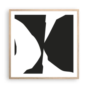 Plakat i ramme af lyst egetræ - Positiv-negativ - 60x60 cm