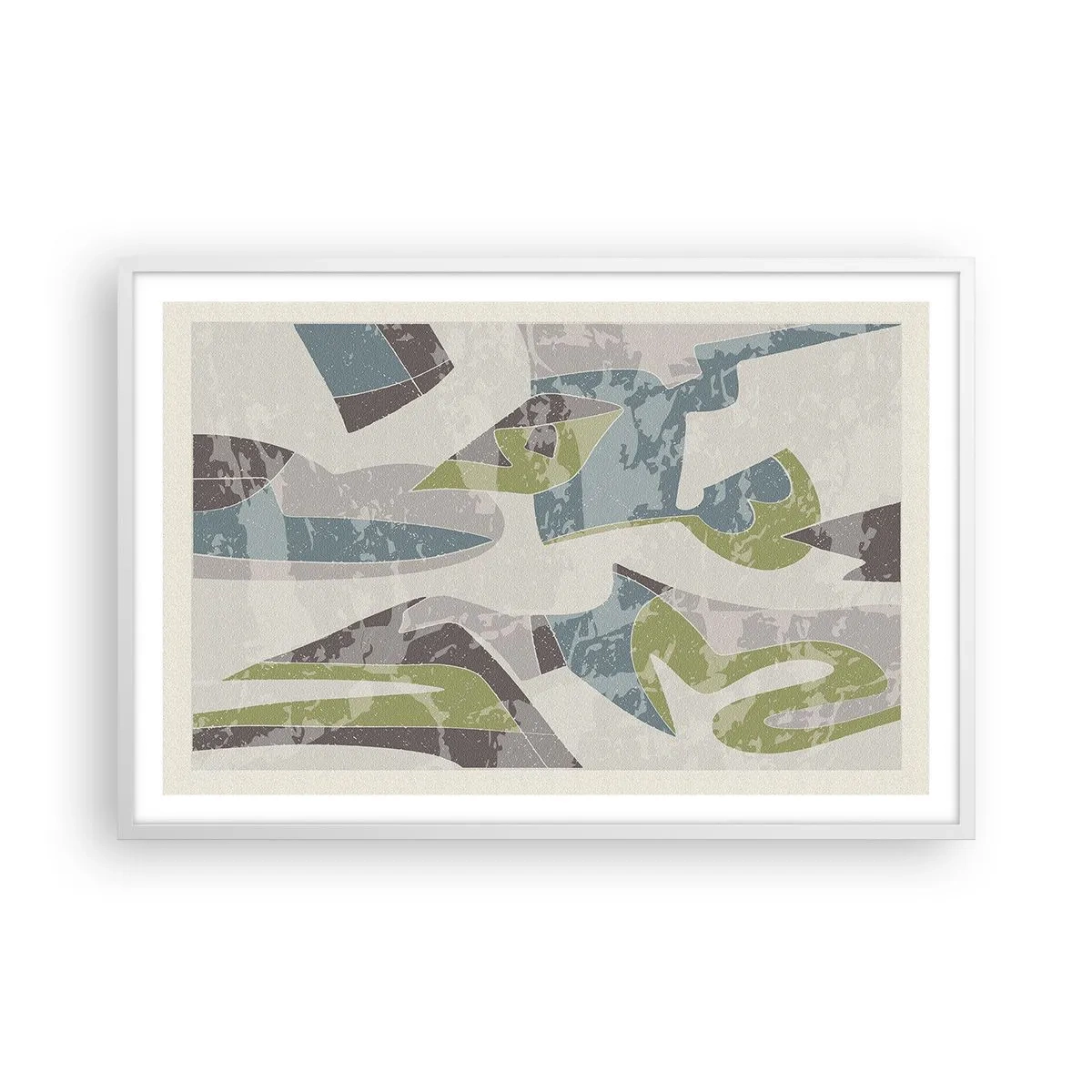 Plakat i hvid ramme - Komposition bag glas - 91x61 cm