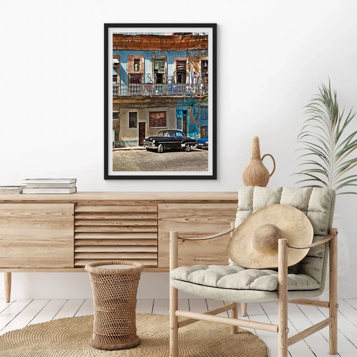 Plakat i sort ramme - Havana stemning - 40x50 cm