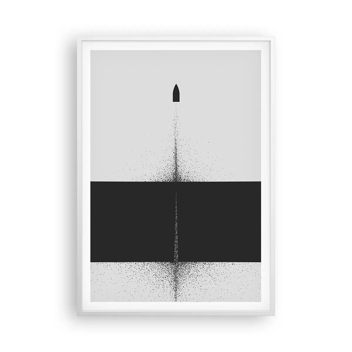 Plakat i hvid ramme - Lige til sagen - 70x100 cm