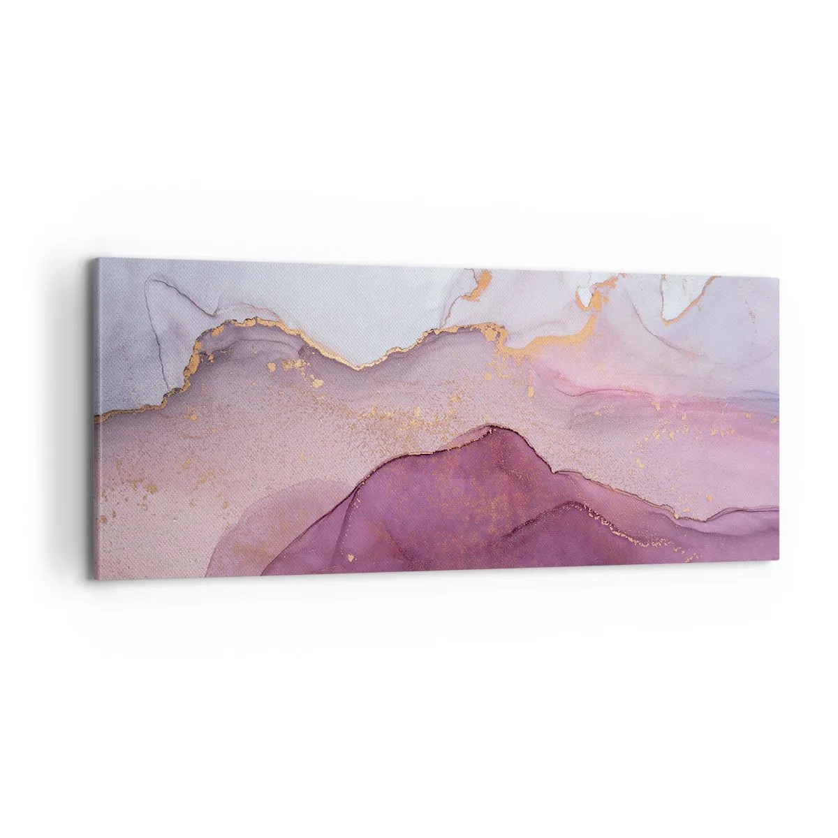 Lærredstryk - Billede på lærred - Lilla og violette bølger - 100x40 cm