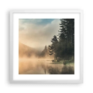 Plakat i hvid ramme - En dags fødsel - 40x40 cm