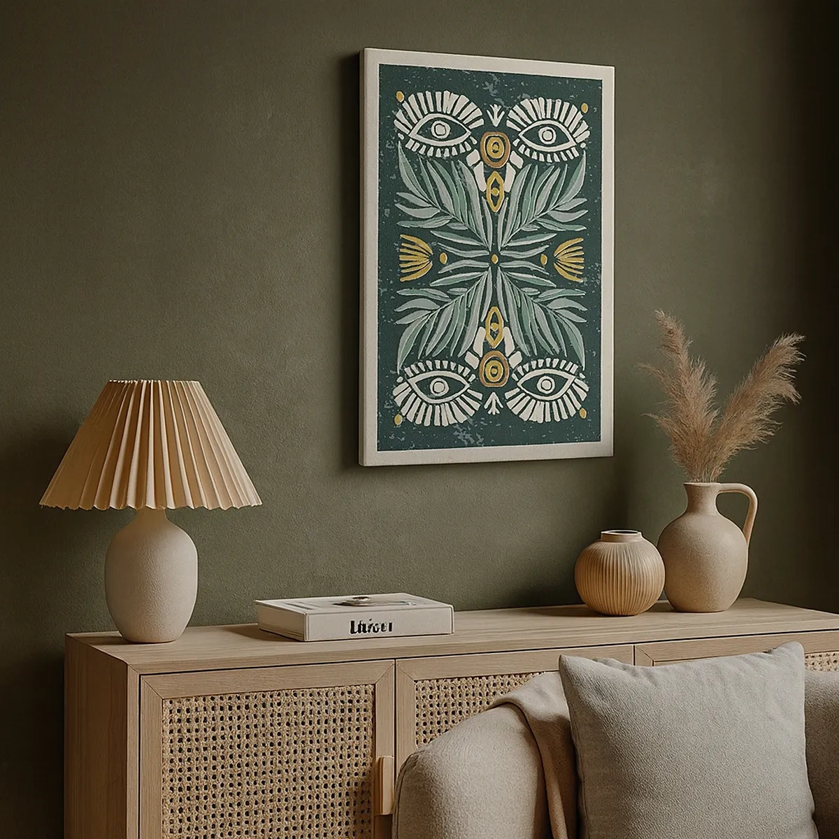 Lærredstryk - Billede på lærred - Som en folkeudskæring - 50x70 cm