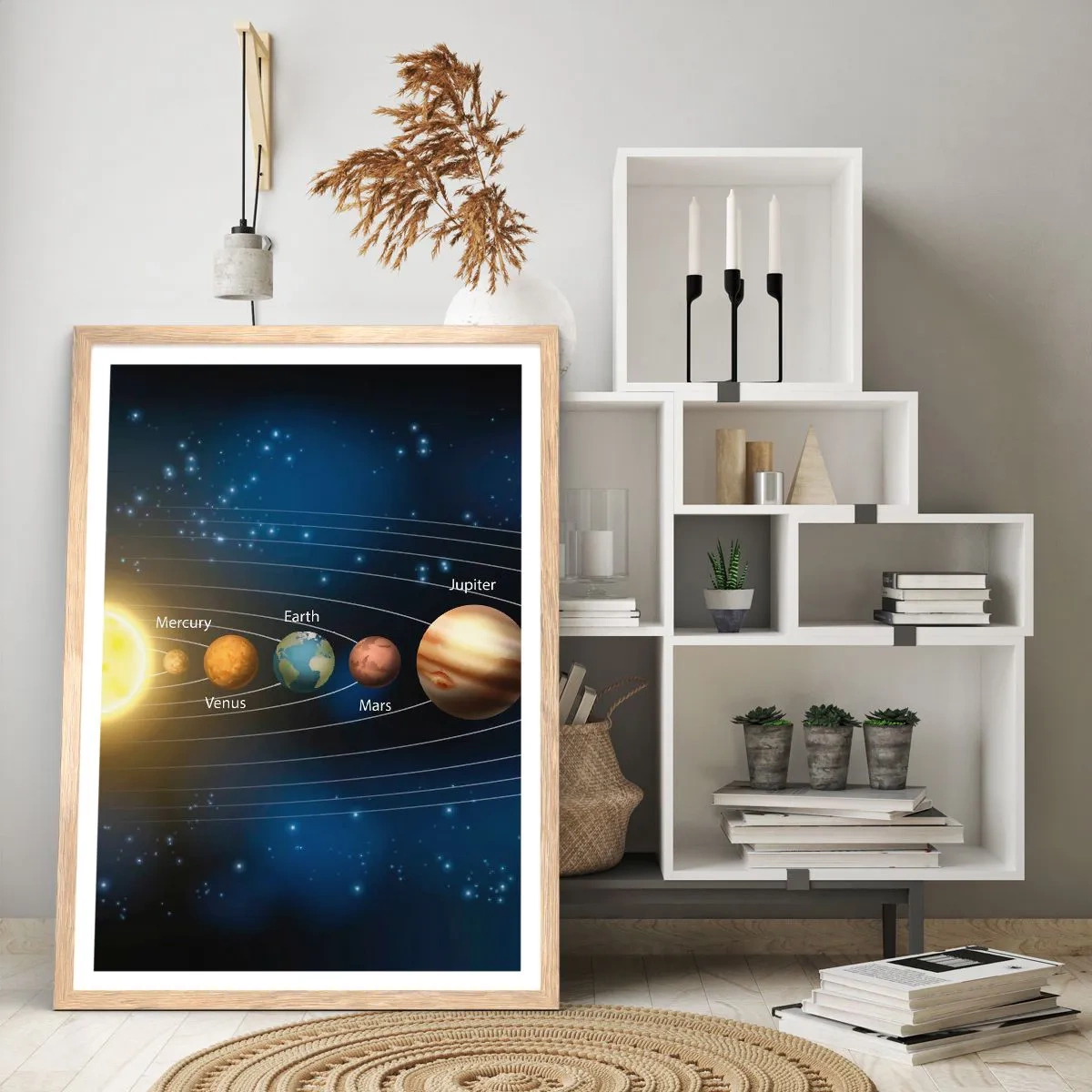 Plakat i ramme af lyst egetræ - En ud af ti - 50x70 cm