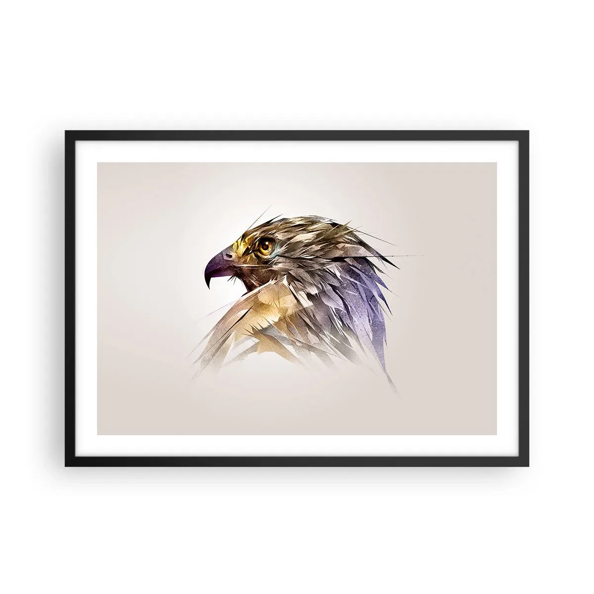 Plakat i sort ramme - Portræt af en kriger - 70x50 cm