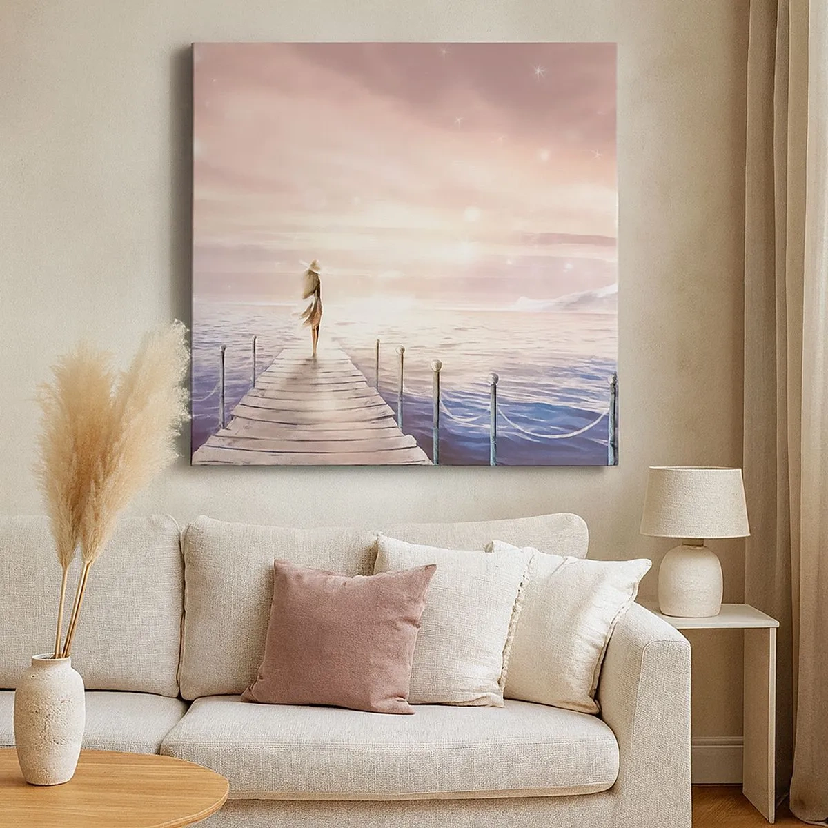 Lærredstryk - Billede på lærred - I lyset af en drøm - 30x30 cm