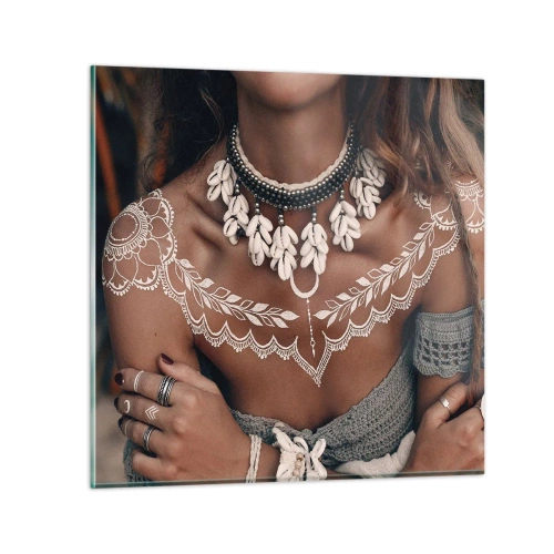 Billede på glas - Talismaner, ritualer om kvindelighed - 40x40 cm