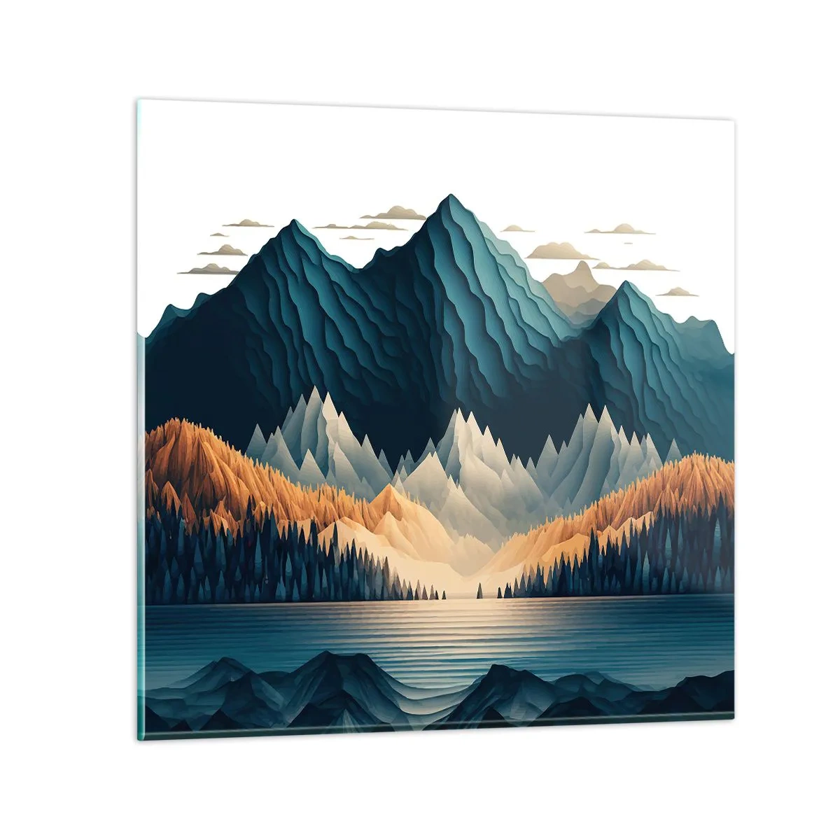 Billede på glas - Perfekt bjerglandskab - 50x50 cm