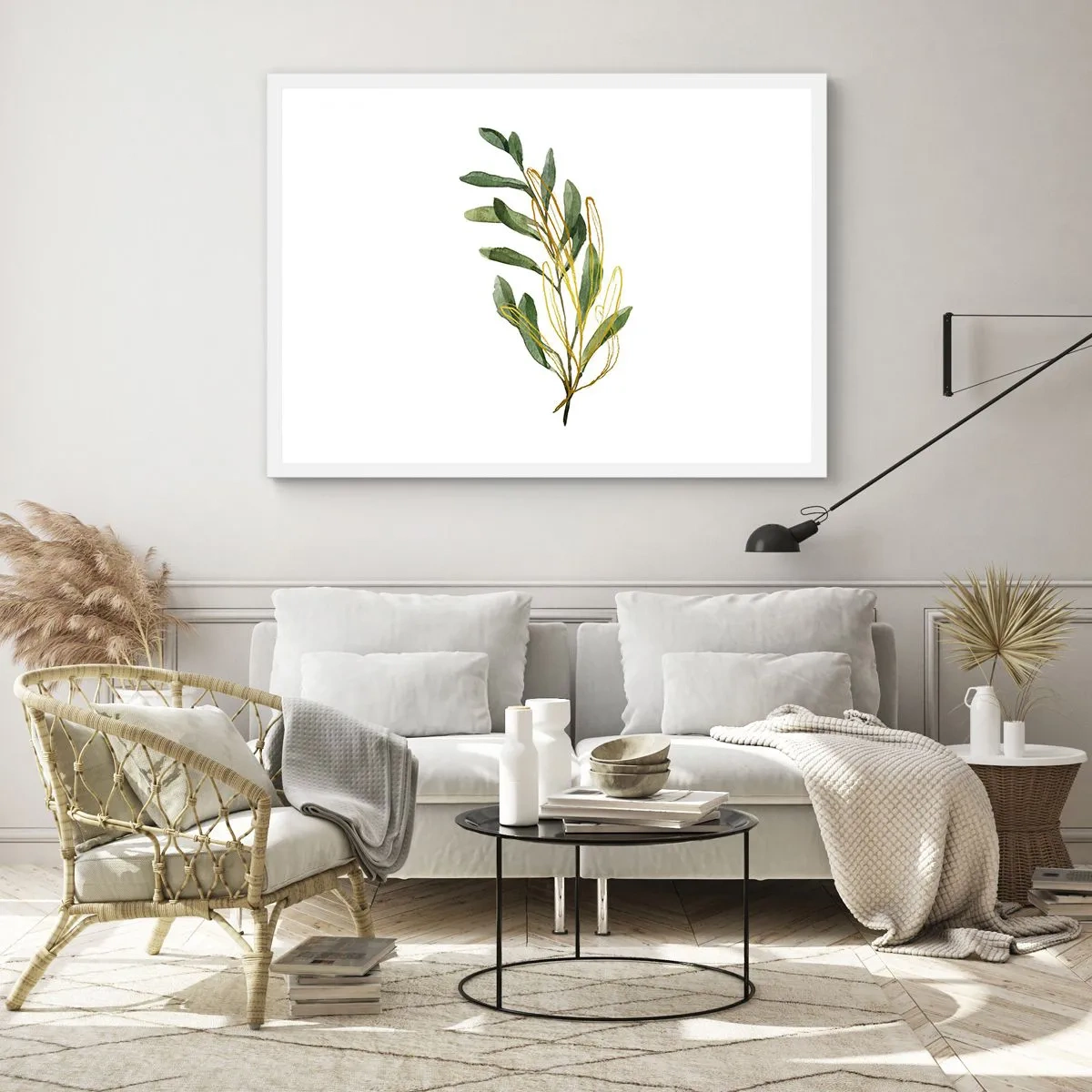 Plakat i hvid ramme - Alt, hvad der er godt - 100x70 cm