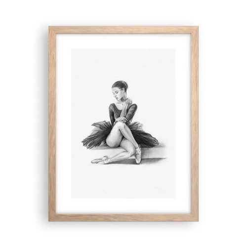 Plakat i ramme af lyst egetræ - Fortryllet af dans - 30x40 cm