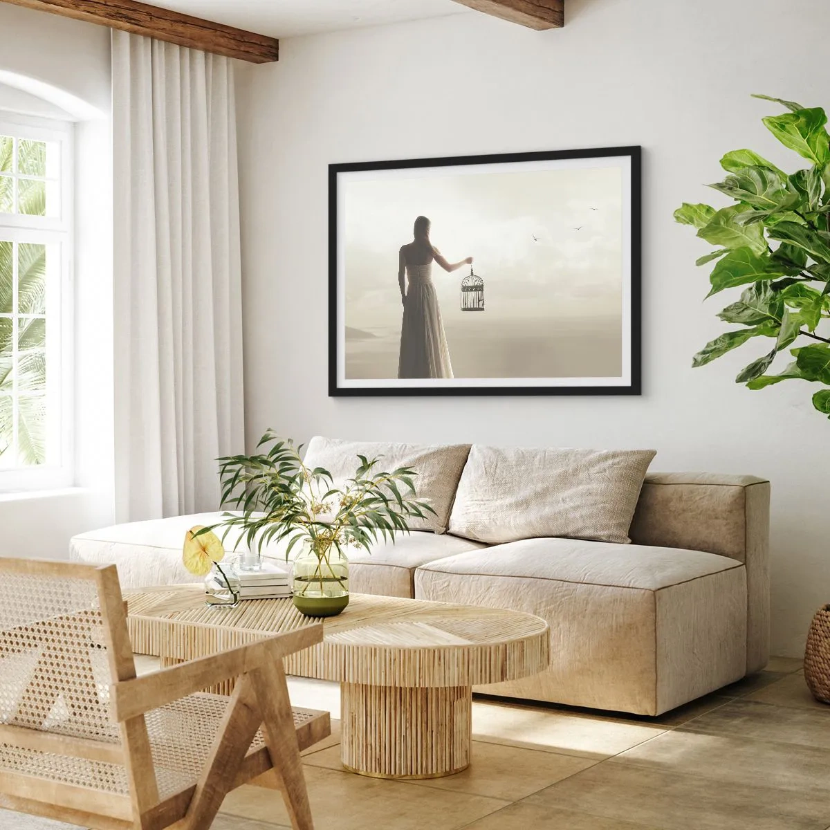 Plakat i sort ramme - Vær fri - 91x61 cm