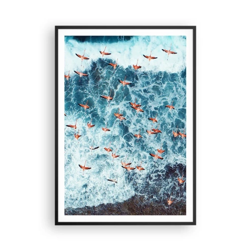 Plakat i sort ramme - Parade ved havet - 70x100 cm