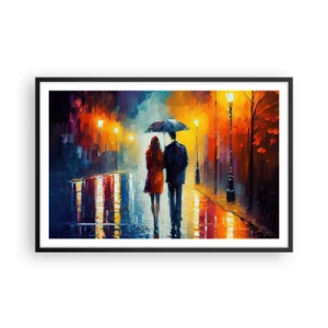 Plakat i sort ramme - Sammen - en farverig nat - 91x61 cm