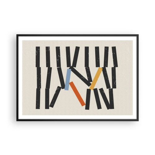 Plakat i sort ramme - Dominoer - komposition - 100x70 cm