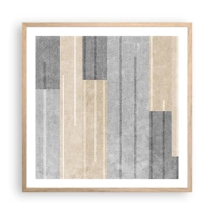 Plakat i ramme af lyst egetræ - Komposition: hold den lodret - 60x60 cm