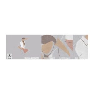 Prøve Fototapet Premium Canvas - Omrids af nåde - Kvinde, Grafik, Model - 100x30 cm