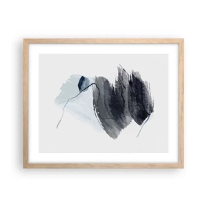 Plakat i ramme af lyst egetræ - Intensitet og bevægelse - 50x40 cm