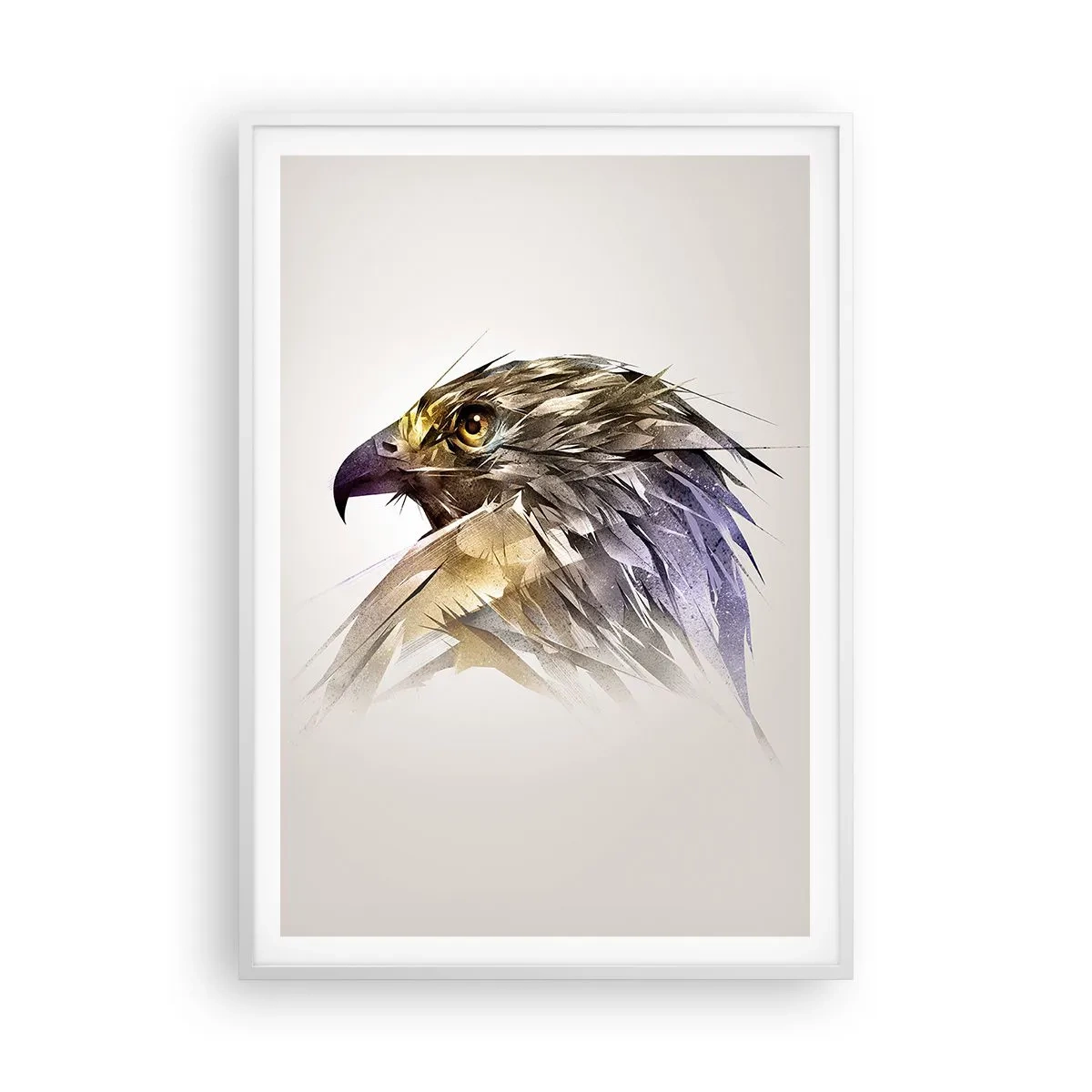 Plakat i hvid ramme - Portræt af en kriger - 70x100 cm