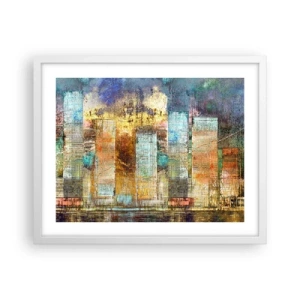 Plakat i hvid ramme - Solrig metropol - 50x40 cm