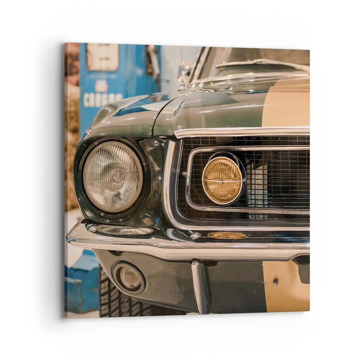 Lærredstryk - Billede på lærred - Møde med en legende - 70x70 cm