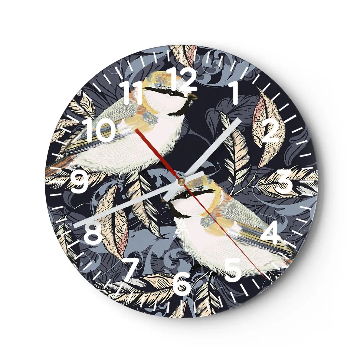 Vægur, Uret - Gul-blå espalier - 40x40 cm