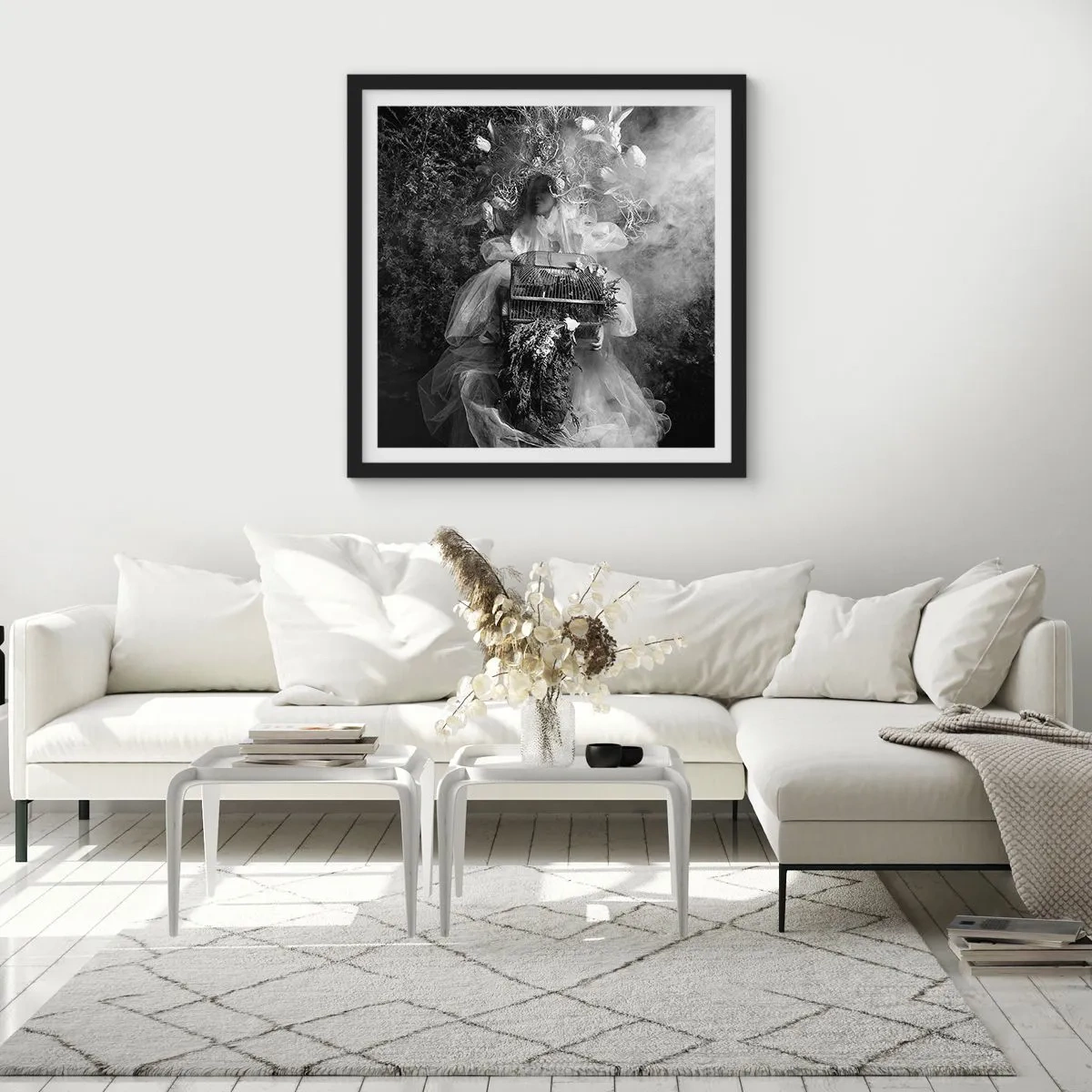 Plakat i sort ramme - Selve Moder - Naturen - 30x30 cm