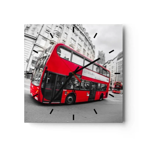 Vægur, Uret - London traditionelt - by bus - 30x30 cm