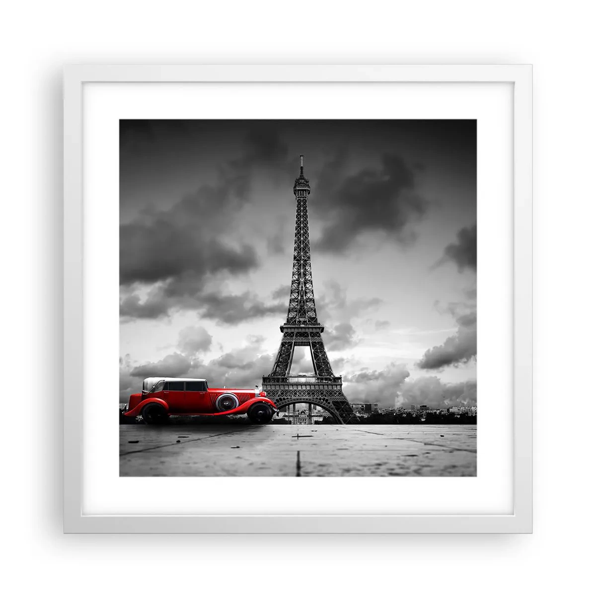 Plakat i hvid ramme - For ikke så længe siden i Paris - 40x40 cm