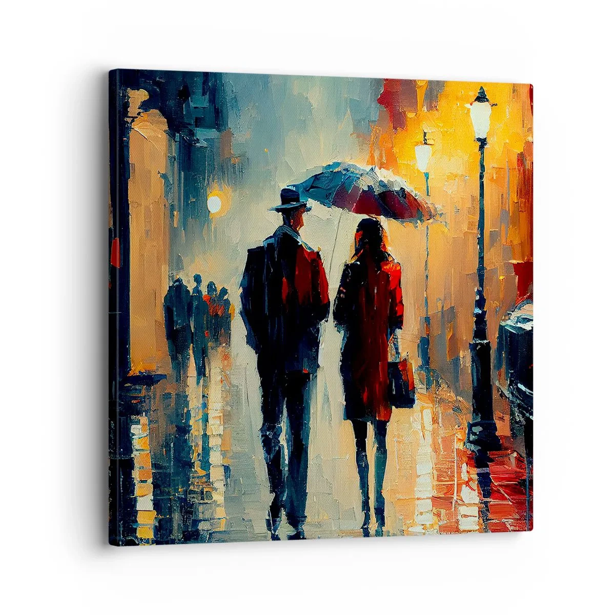 Lærredstryk - Billede på lærred - Urban kærlighedshistorie - 30x30 cm