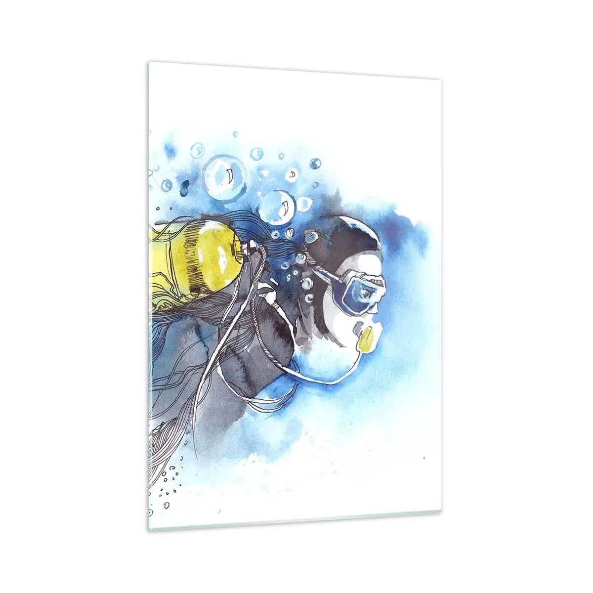 Billede på glas - Stor blå - 50x70 cm
