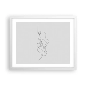 Plakat i hvid ramme - Gløderne af glubende begær - 50x40 cm