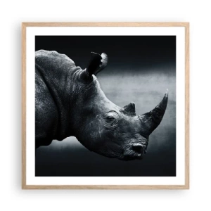 Plakat i ramme af lyst egetræ - Højre profil - 60x60 cm