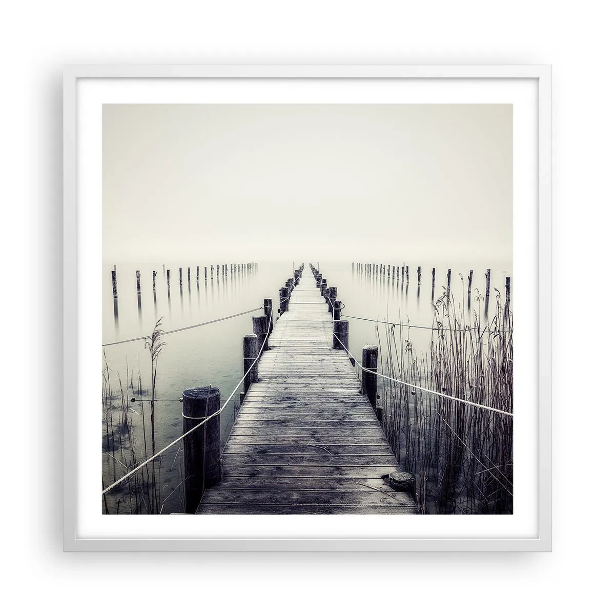 Plakat i hvid ramme - Fordyb dig i fred - 60x60 cm