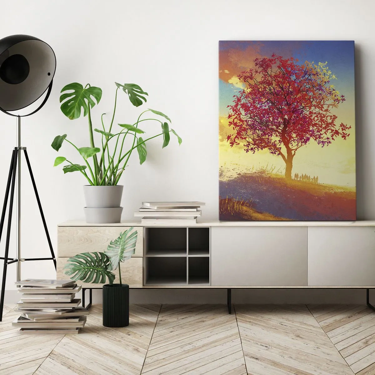 Lærredstryk - Billede på lærred - Pilgrim på bestemmelsesstedet - 65x120 cm