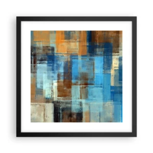Plakat i sort ramme - Gennem det blå slør - 40x40 cm
