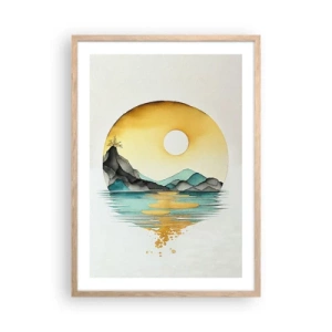 Plakat i ramme af lyst egetræ - I en cirkel af skønhed - 50x70 cm