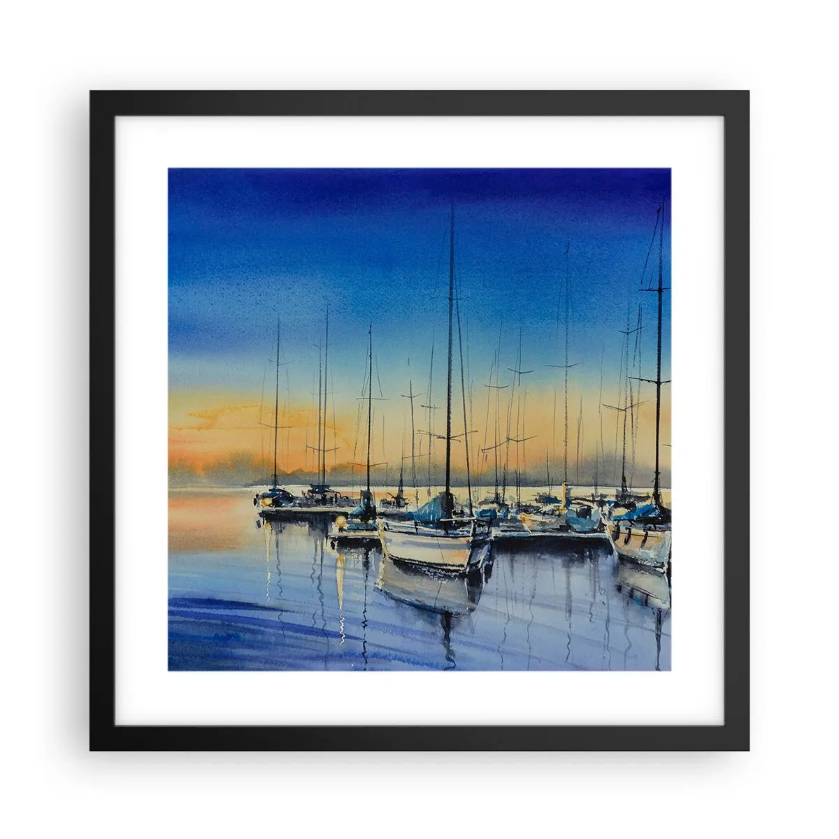 Plakat i sort ramme - Slutningen på en god dag - 40x40 cm