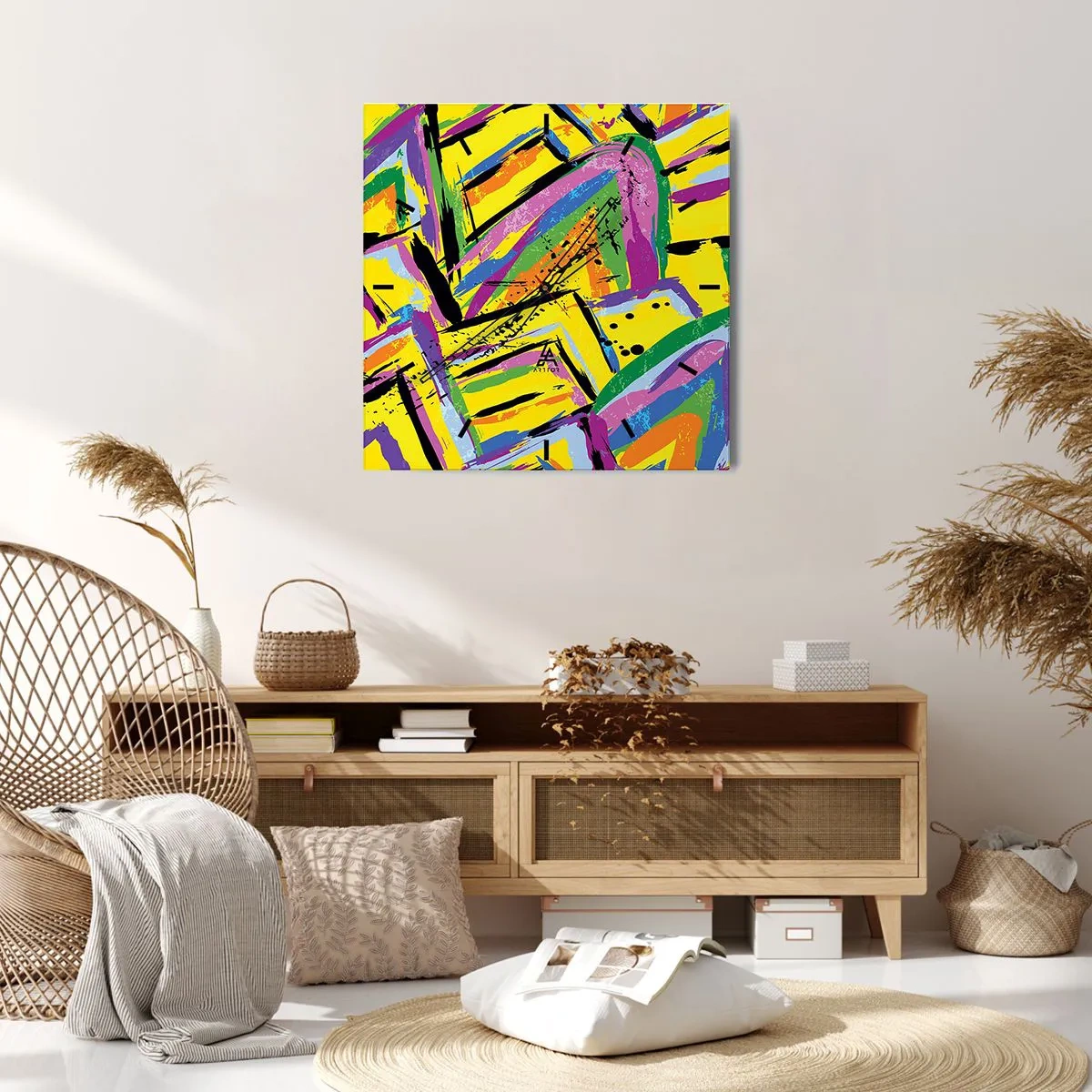 Vægur, Uret - Han råber af glæde - 40x40 cm