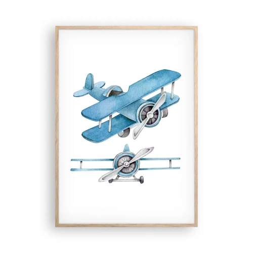 Plakat i ramme af lyst egetræ - En født vinder - 70x100 cm