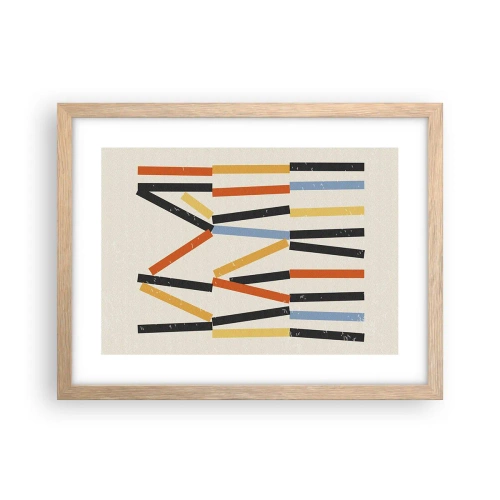 Plakat i ramme af lyst egetræ - Vandret komposition - 40x30 cm