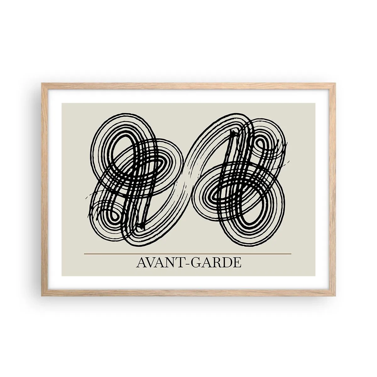 Plakat i ramme af lyst egetræ - Det kom ud spontant - 70x50 cm