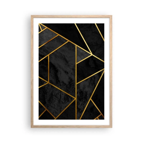 Plakat i ramme af lyst egetræ - Mørke og lys - 50x70 cm