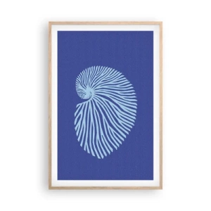 Plakat i ramme af lyst egetræ - Fødsel af en skal - 61x91 cm