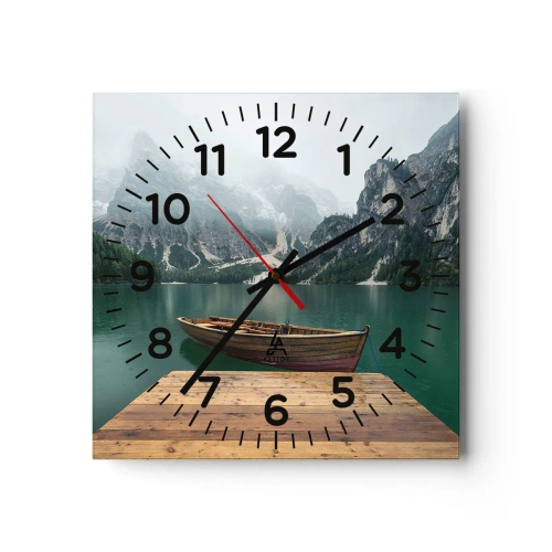 Vægur, Uret - "Og stolte pander" - 30x30 cm