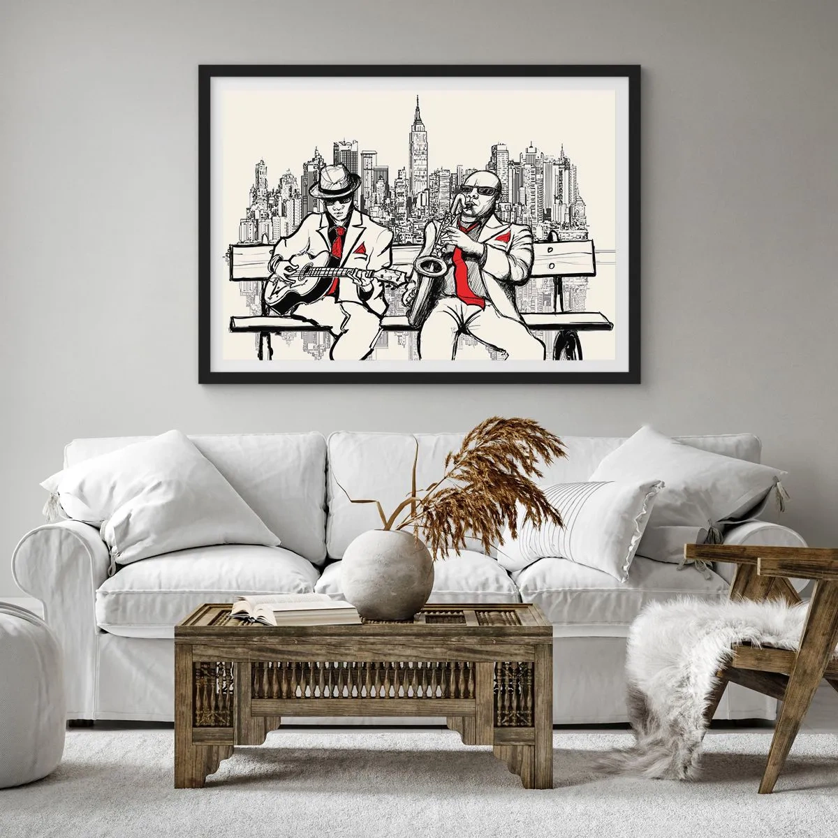 Plakat i sort ramme - New York improvisation - 70x50 cm