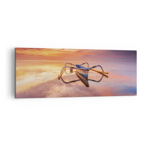 Lærredstryk - Billede på lærred - Roen ved en tropisk aften - 140x50 cm