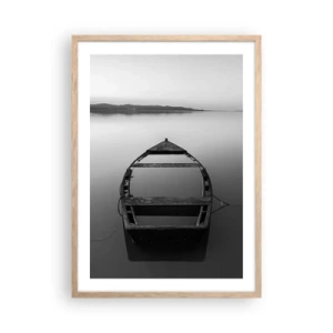 Plakat i ramme af lyst egetræ - Længsel og melankoli - 50x70 cm